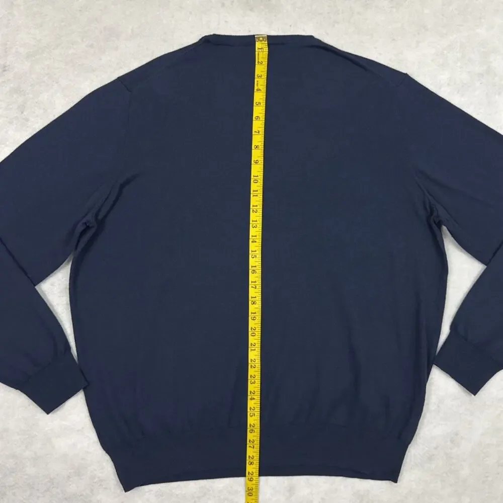 Faherty Sweater Mens XXL Navy Blue Reserve Crewneck Cotton Blend Pullover